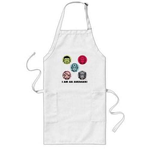 Avengers Stylized Line Art Icons Pattern Long Apron