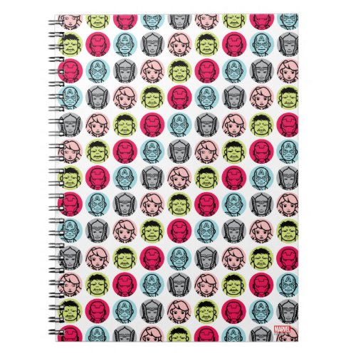 Avengers Stylized Line Art Icons Pattern Notebook