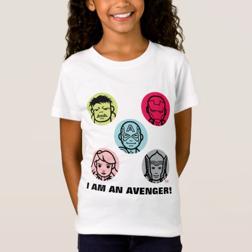 Avengers Stylized Line Art Icons Pattern T_Shirt