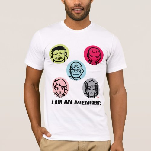 Avengers Stylized Line Art Icons Pattern T_Shirt