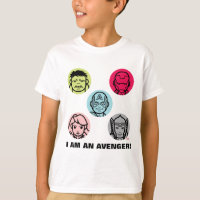 Avengers Stylized Line Art Icons Pattern T-Shirt
