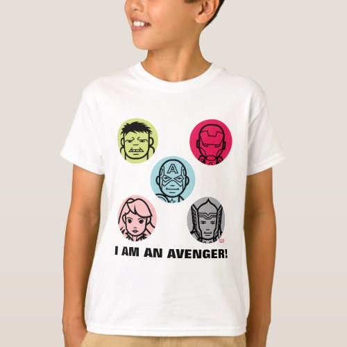 Avengers Stylized Line Art Icons Pattern T_Shirt