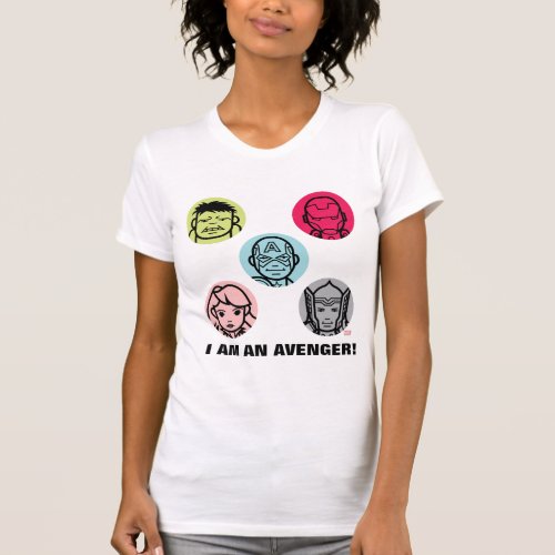 Avengers Stylized Line Art Icons Pattern T_Shirt