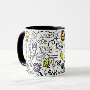 Avengers Symbols Doodle Pattern Mug