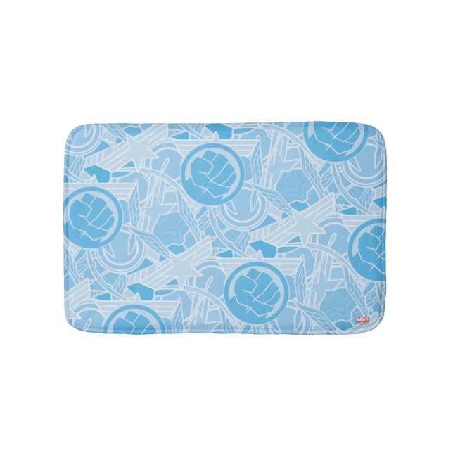 Avengers Symbols Pattern Bathroom Mat (Front)