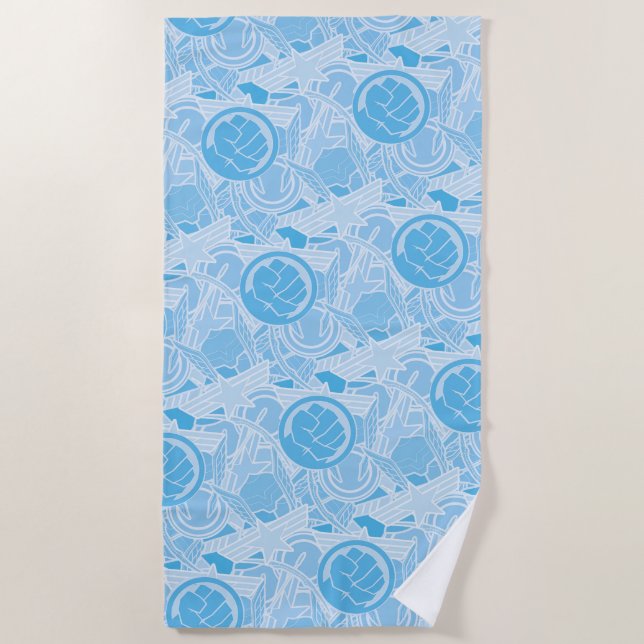 Avengers Symbols Pattern Beach Towel (Front)
