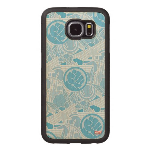 Avengers Symbols Pattern Carved Wood Samsung Galaxy S6 Case