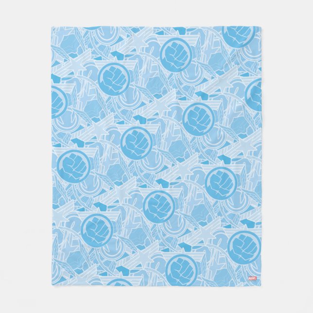 Avengers Symbols Pattern Fleece Blanket (Front)
