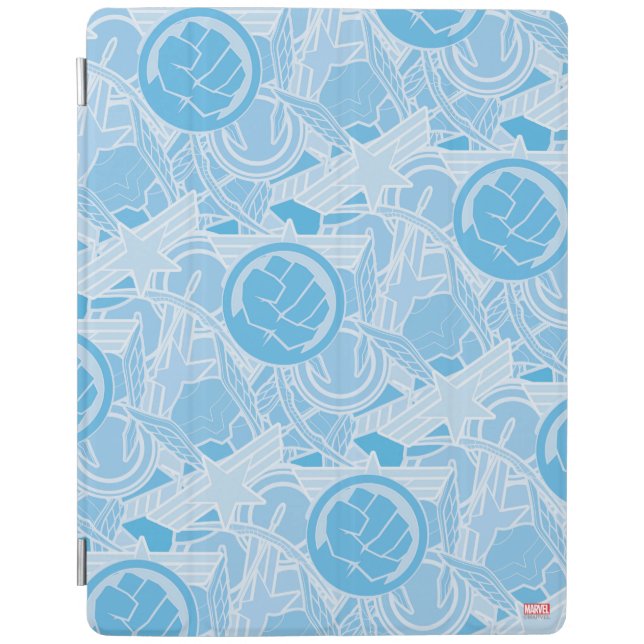 Avengers Symbols Pattern iPad Smart Cover (Front)