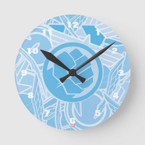 Avengers Symbols Pattern Round Clock