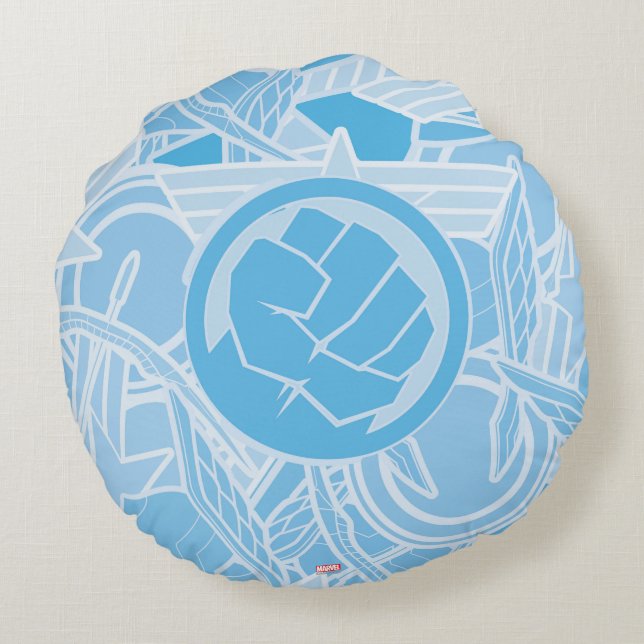 Avengers Symbols Pattern Round Pillow (Back)