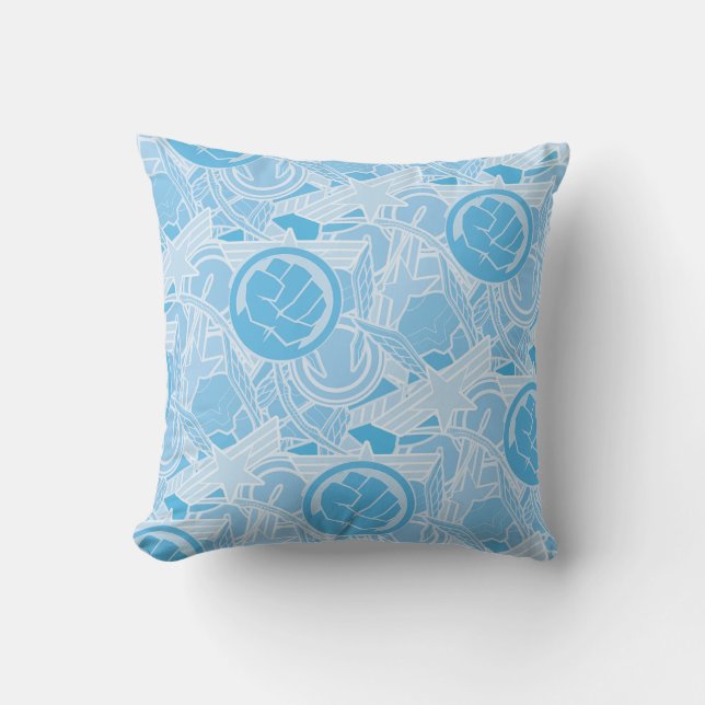 Avengers Symbols Pattern Throw Pillow (Front)