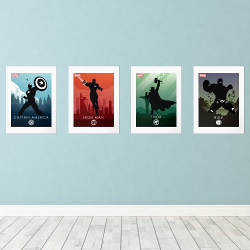 Avengers Team Heroic Silhouette Wall Art Sets