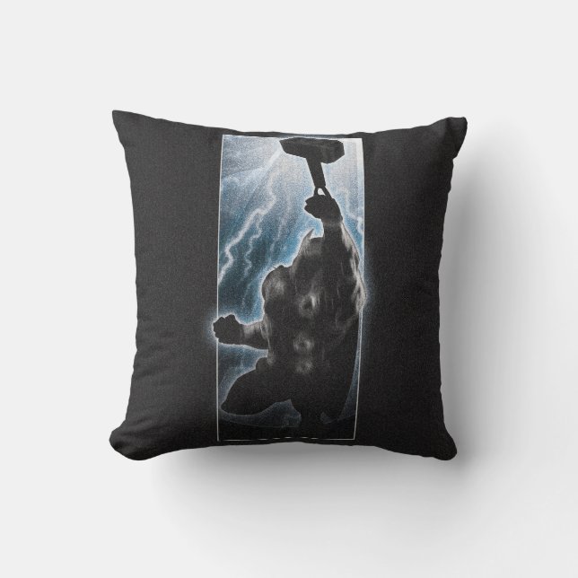 Avengers Thor Character Silhouette Throw Pillow (Front)