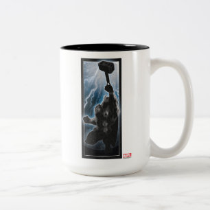 Avengers Thor Character Silhouette Two-Tone Coffee Mug