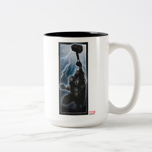 Avengers Thor Character Silhouette Two-Tone Coffee Mug (Right)