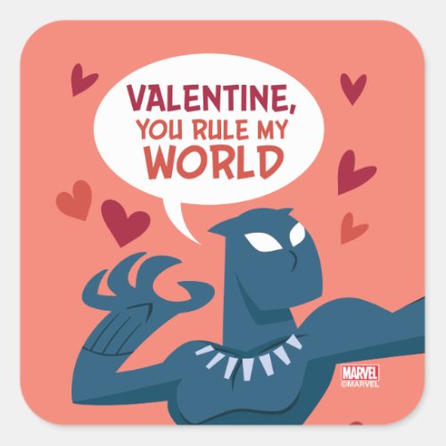 Avengers Valentines Day  Black Panther You Rule Square Sticker