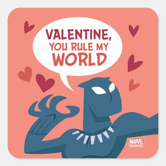 Avengers Valentine's Day | Black Panther: You Rule Square Sticker (Front)