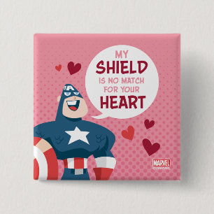 Avengers Valentine's Day   Captain America Shield Button