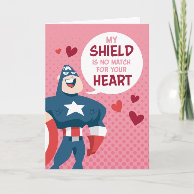 Avengers Valentine's Day | Captain America Shield Card (Front)