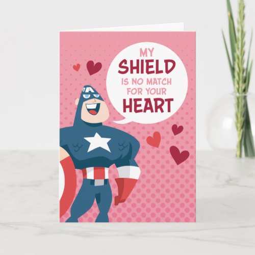 Avengers Valentines Day  Captain America Shield Card