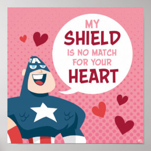 Avengers Valentine's Day Captain America Shield Poster