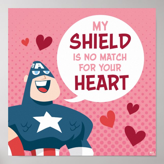 Avengers Valentine's Day | Captain America Shield Poster (Front)