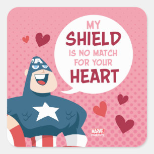 Avengers Valentine's Day   Captain America Shield Square Sticker