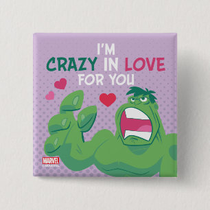 Avengers Valentine's Day   Hulk Crazy In Love Button