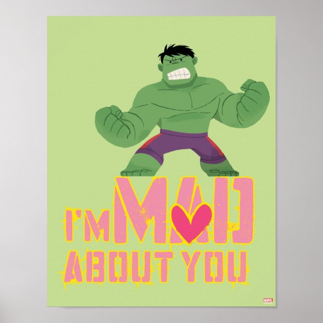 Avengers Valentine's Day | Hulk Mad About You Poster (Front)