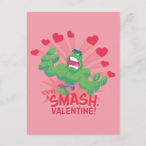 Avengers Valentines Day  Hulk _ Youre A Smash Postcard