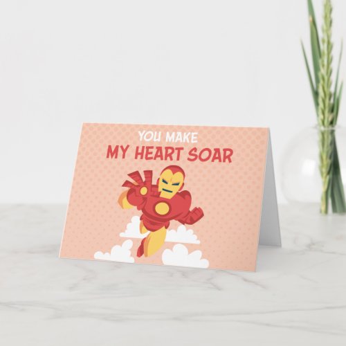 Avengers Valentines Day  Iron Man Heart Soar Card