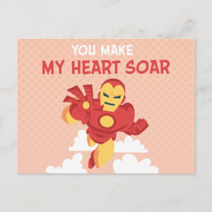 Avengers Valentine's Day Iron Man Heart Soar Postcard