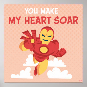 Avengers Valentine's Day   Iron Man Heart Soar Poster