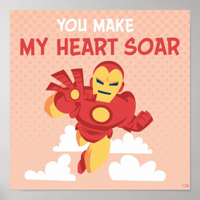 Avengers Valentine's Day | Iron Man Heart Soar Poster (Front)