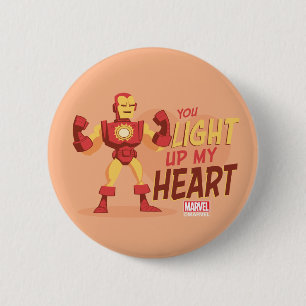Avengers Valentine's Day   Iron Man Light My Heart Button