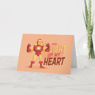 Avengers Valentine's Day   Iron Man Light My Heart Card