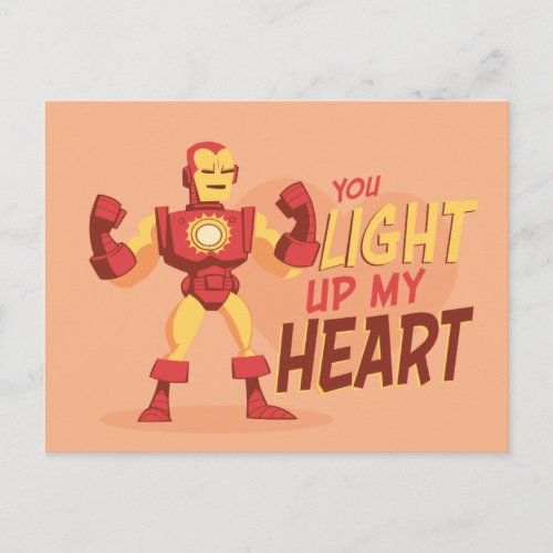 Avengers Valentines Day  Iron Man Light My Heart Postcard