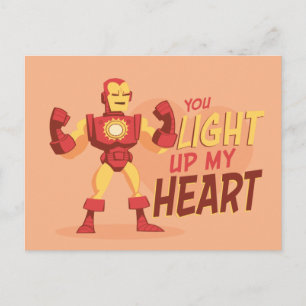Avengers Valentine's Day Iron Man Light My Heart Postcard