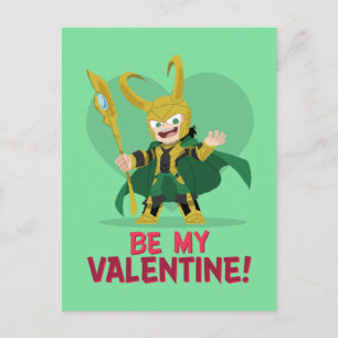 Avengers Valentine's Day Loki - Be My Valentine Postcard