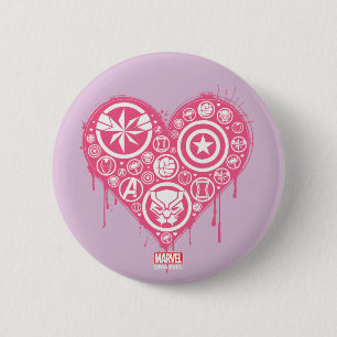 Avengers Valentine's Day   Painted Heart Icons Button