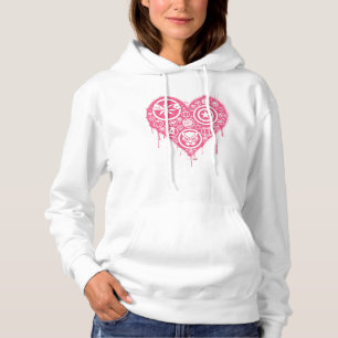 Avengers Valentine's Day   Painted Heart Icons Hoodie