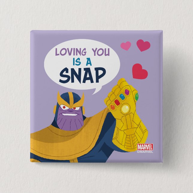 Avengers Valentine's Day | Thanos Snap Button (Front)