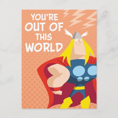 Avengers Valentines Day  Thor Out of This World Postcard