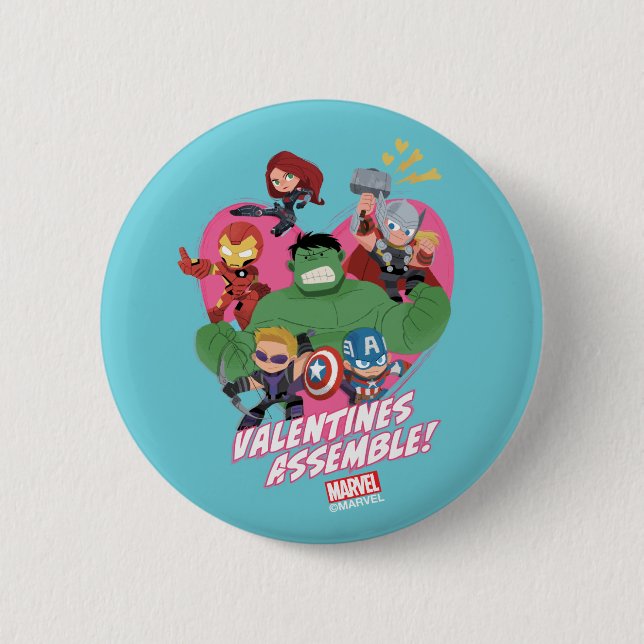 Avengers Valentine's Day | Valentine's Assemble Button (Front)