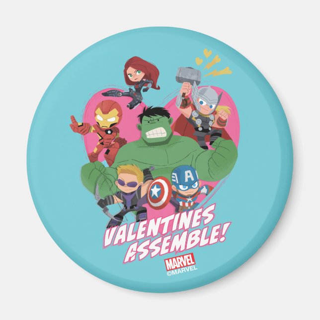 Avengers Valentine's Day | Valentine's Assemble Magnet (Front)