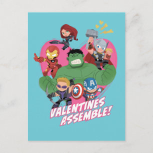 Avengers Valentine's Day Valentine's Assemble Postcard