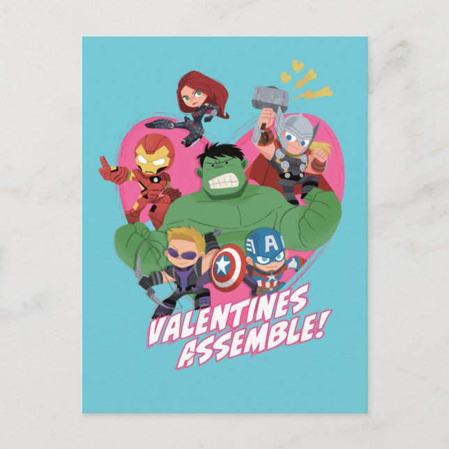 Avengers Valentine's Day | Valentine's Assemble Postcard (Front)