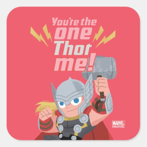 Avengers Valentines Day  Youre The One Thor Me Square Sticker