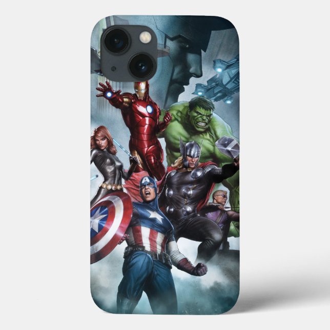 Avengers Versus Loki Drawing Case-Mate iPhone Case (Back)